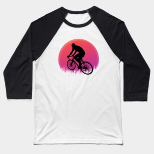 Cycling Retro Vintage Sunset Style Baseball T-Shirt